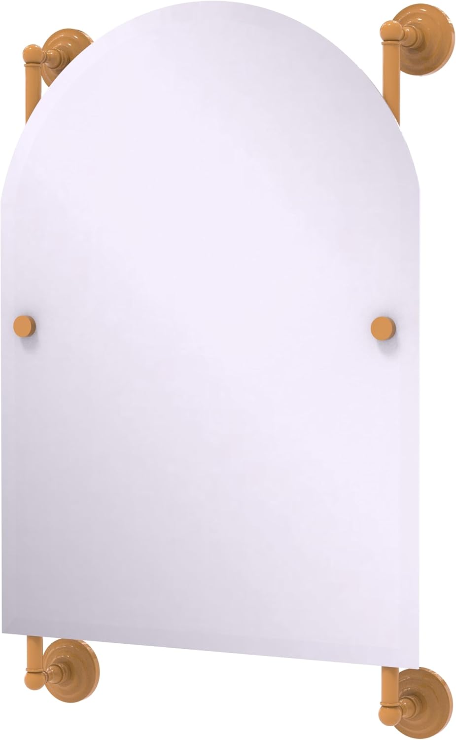 Allied Brass PQN-27-94-MBL Prestige Que Arched Top Frameless Rail Mounted Mirror, Mediterranean Blue