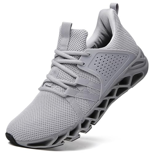 Image of Ezkrwxn Sneakers for Men Athletic Walking Tennis Shoes Fashion Sport Gym Running Shoe Light Grey Size 11.5