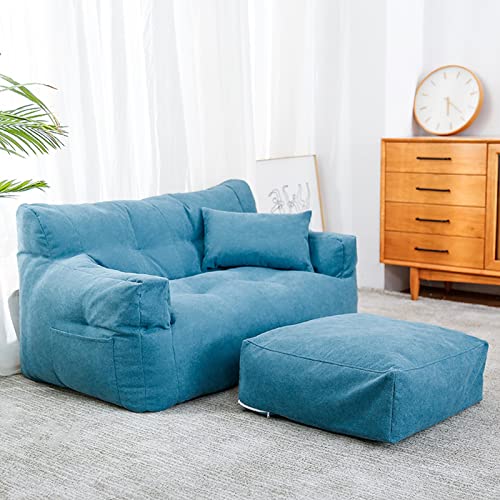 Funda para puf de gran tamaño, tumbona de almacenamiento suave para juguetes, sin relleno, perfecta para relajación y comodidad