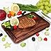AZRHOM Walnut Wood Cutting Board, 12x8in Small Wooden Chopping Boards with Deep Juice Groove and Side Handle, Thick Butcher Block for Kitchen Meat Cheese Gift for Wife Mom Gift Box
