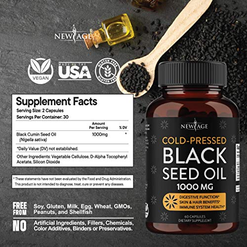 Black Seed Oil Softgel Capsules - Premium Cold-Pressed Nigella Sativa Producing Pure Black Cumin Seed Oil - Non-Gmo & Vegetarian (120 Softgels) #TOP1