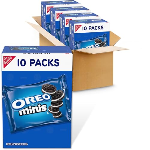 OREO Mini Chocolate Sandwich Cookies, 40 Snack Packs (4 Boxes)