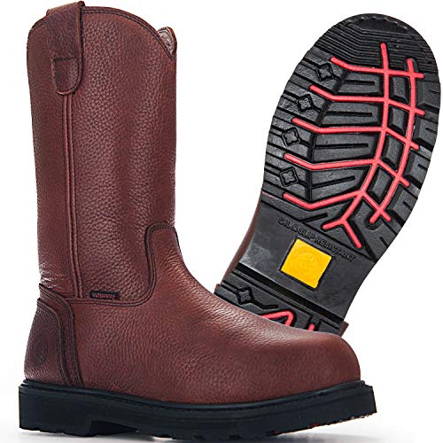 mens waterproof slip on work boots