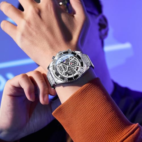Image of OLEVS Watch for Men Original Branded Premium Mens Analog Quartz Watches Chronograph Stainless Steel 3ATM Waterproof Wrist Watch for Man