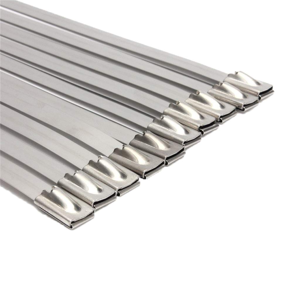 Ukcable-Ties 25 Pack 300Mm X 4.6Mm Stainless Steel Cable Ties Wraps 316 Marine Grade Metal Locking Cable Ties