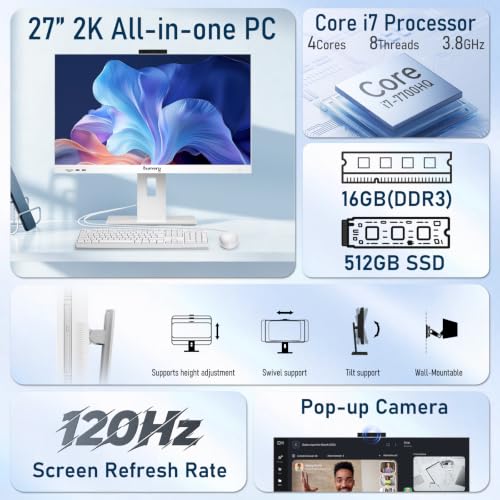 Image of suevery Touch Screen All in One Desktop PC 27 inch 2K Core I7 4Cores