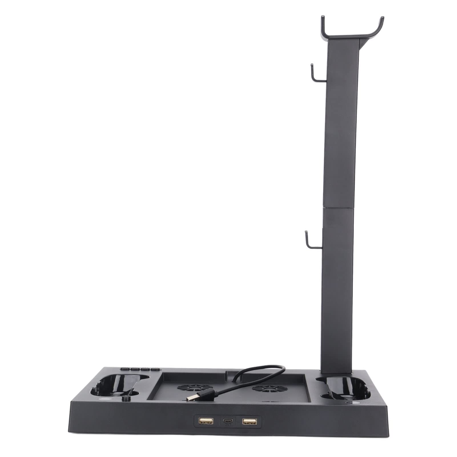 Base de Refrigeración para Xbox Series X, Soporte de Refrigeración de Consola con 4 Ventiladores de Refrigeración, Estación de Carga Doble Vertical con Soporte para Auriculares, con 2 Baterías
