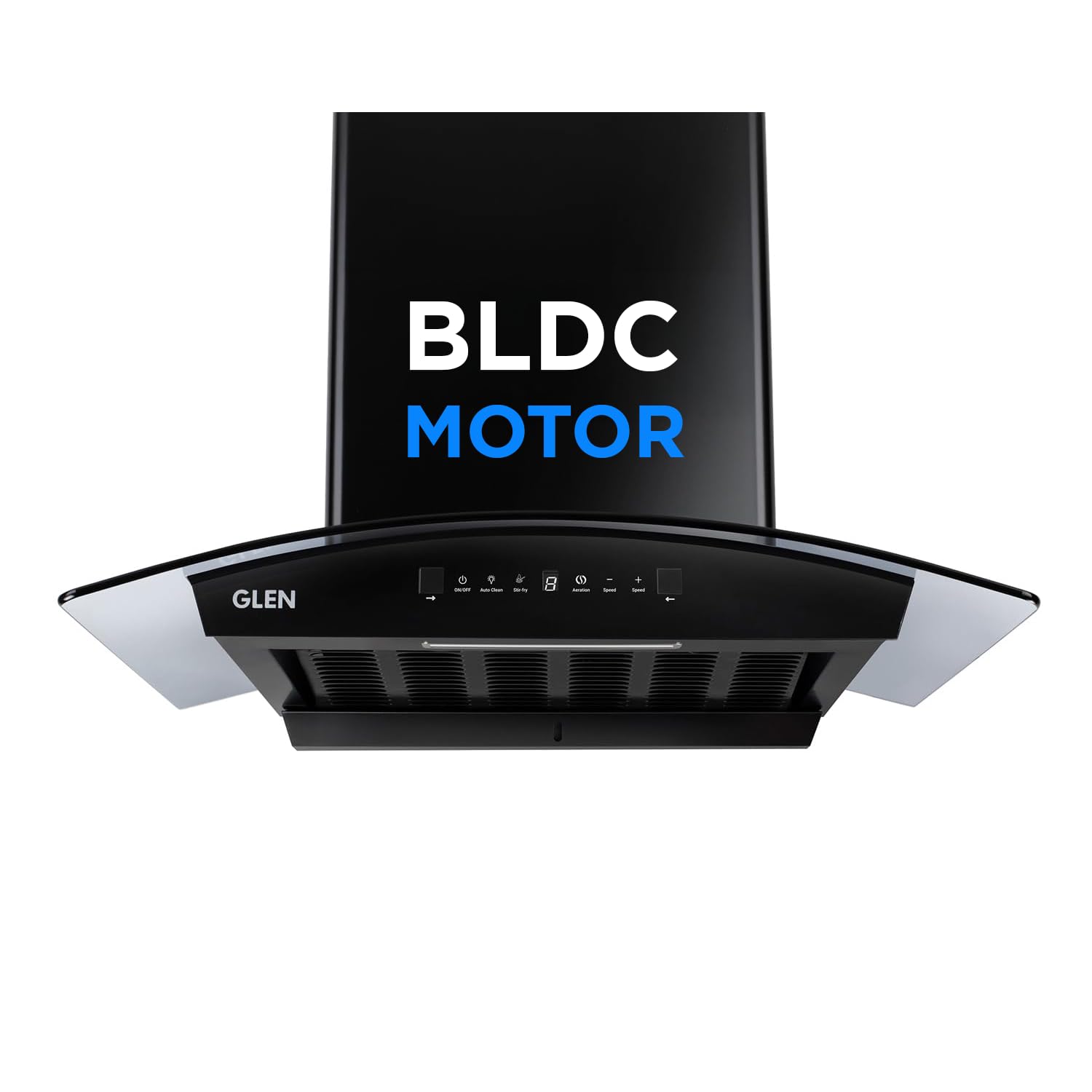 Glen Hood RICA 60 Curved Glass Kitchen Chimney | 1500 m³/hr Suction | BLDC Motor | Filterless Thermal Auto Clean | Touch & Gesture Control |1 Year Comprehensive Warranty & 7 Year on Motor| Black