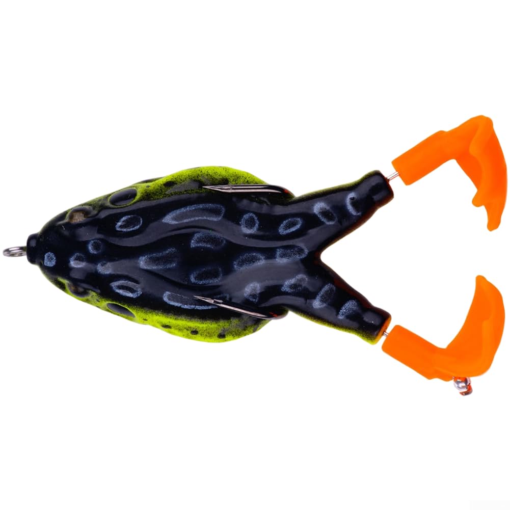 Rotating Leg Frog Bait for Bass Fishing Featuring Floating Construction and Long Casting Performance in Fresh or Salt Water (FO037-3)