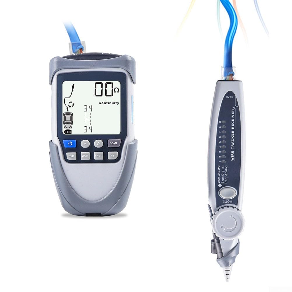 Tester per cavi ET612 ET613 per PoE Powered Cable Tracing Ethernet Coppia ID Test di connessione Modalità analogiche digitali Display LCD Luce LED (ET613)