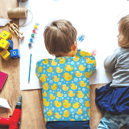 JUNZAN Cute Ducks Bubbles Blue Big Girls Hooded Sweatshirt Long Sleeve Sweatshirts for Boys Athletic 4T 6