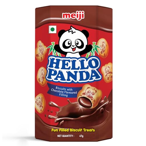 Image of meiji Hello Panda Biscuits With Chocolate Flavoured Filling| Bite Sized Biscuits Filled With Chocolate Flavoured Cream| (Pack Of 10) - 540 Gm