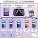 Tress Wellness Waxing Kit for Sensitive Skin, Safe for Face & Skin, Prep & Aftercare Spray, Easy to Use, At-Home Kit for Face, Bikini, Brazilian & Full Body - Digital Display, Black Purple Flower