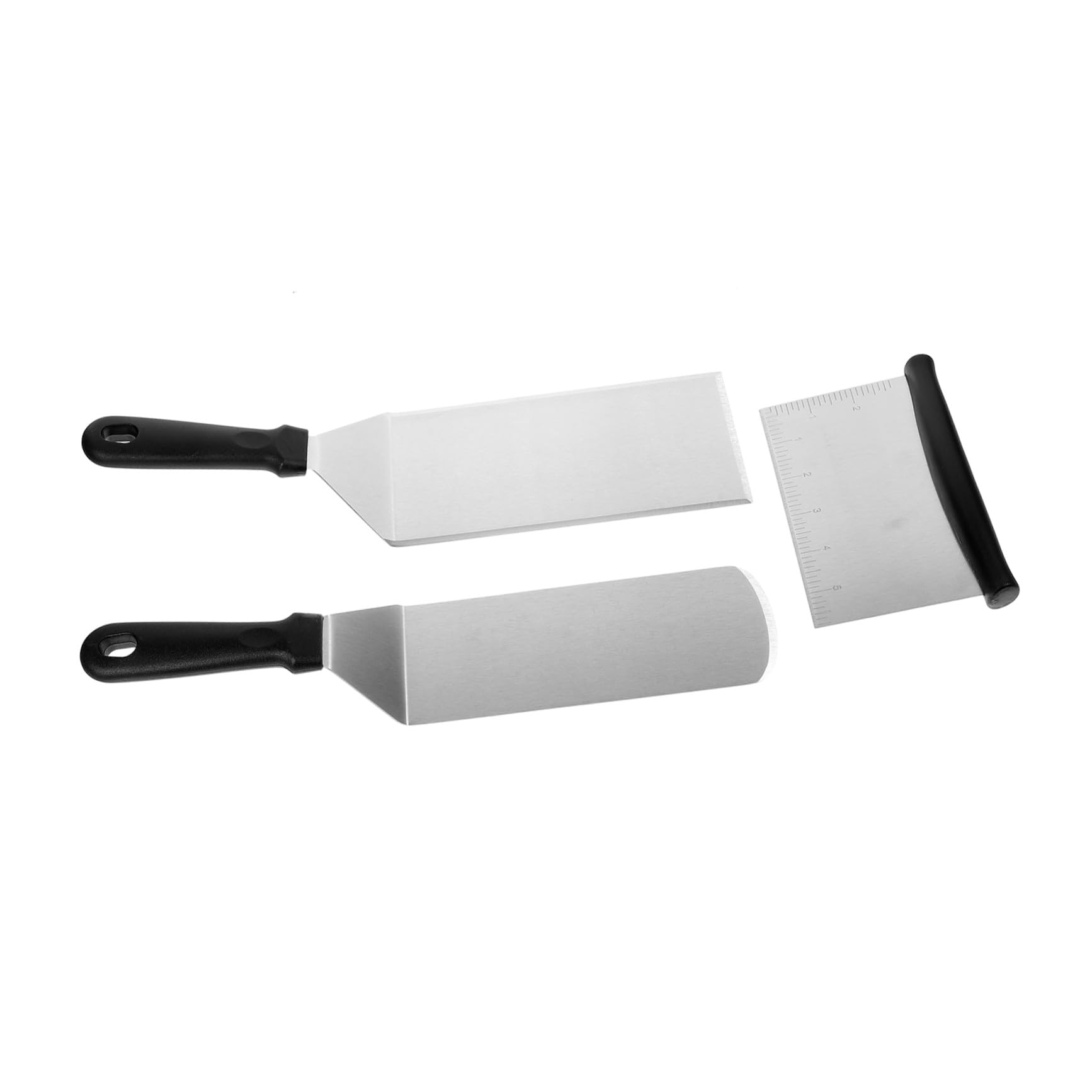 Spatule de Cuisson Inox et Plastique Poignée Antidérapante pour Gril Plancha et Barbecue Ustensile Multifonction pour Steak Œufs et Pâtisserie