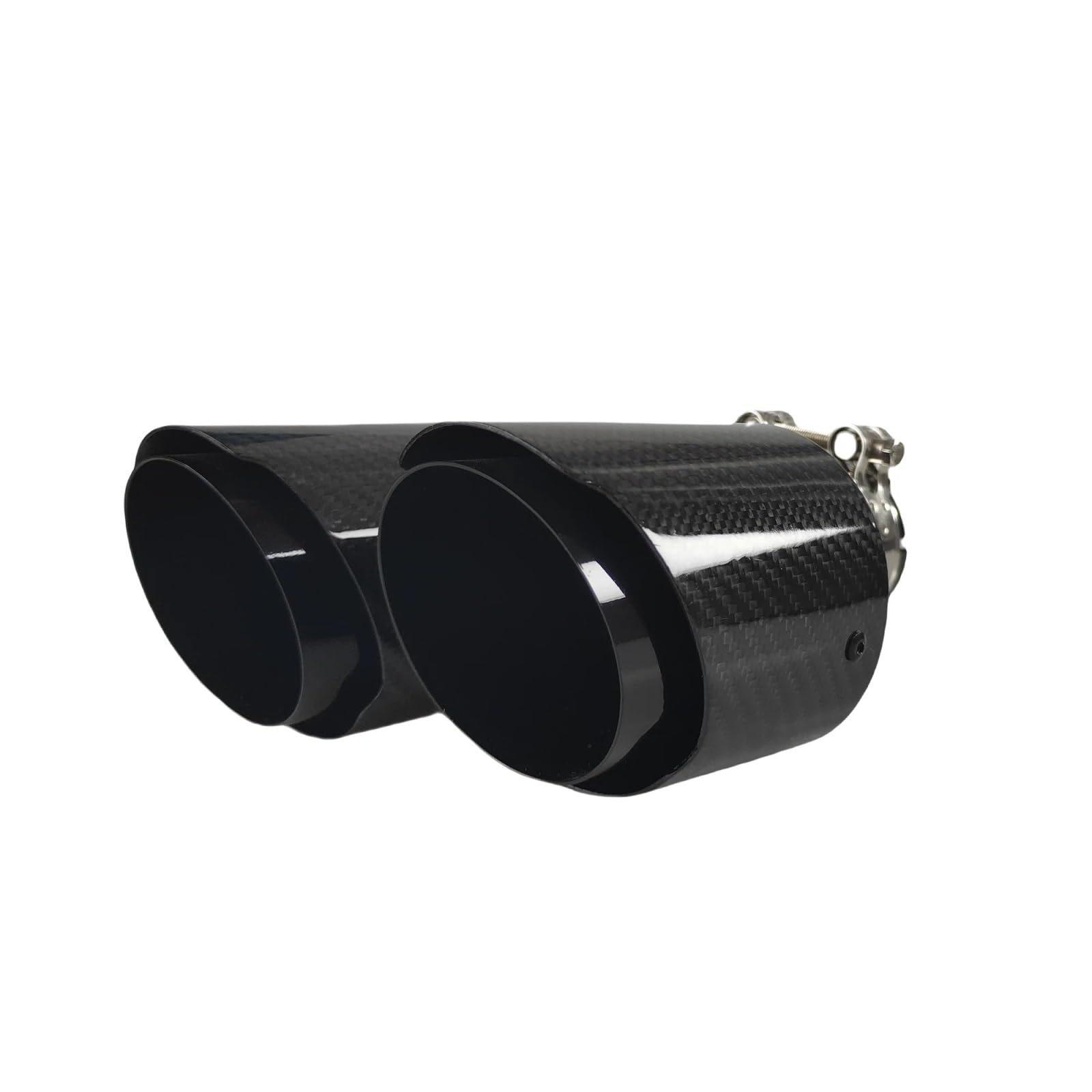 Car Silencer Samochodowa błyszcząca końcówka tłumika z włókna węglowego kształt Y podwójne wyjście tłumiki rury wydechowej dekoracja dyszy uniwersalny(60mm-101mm-Right)