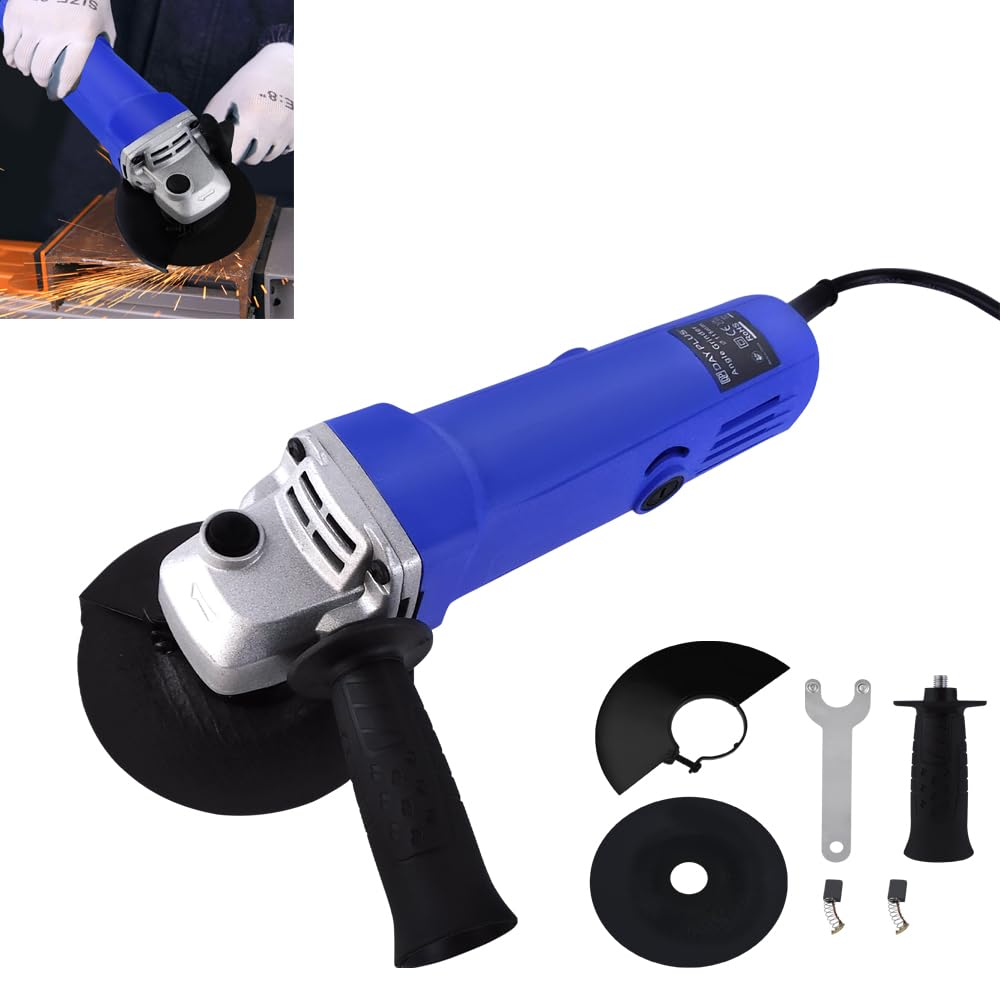 2000W Corded Electric Angle Grinder 115mm Grinding Disc 4 Inch inch Grinder Power Tool with Auxiliary Handle, Wrench and Wheel Disc, 12000 RPM for Sanding Cutting Grinding Polishing