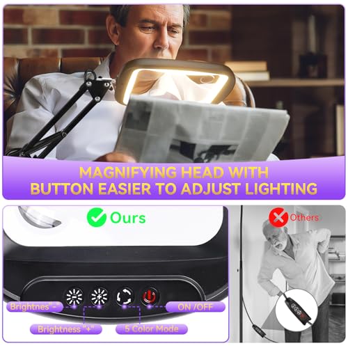 30X 10X Extra Large Floor Magnifying Lamp