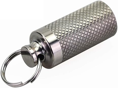 Titanium Pill Box, Mini Size Pill Holder for Outdoor Travel, Waterproof and Light Weight Pill Case Holder, Pill Fob, Small Pill Organizer (1.38" x 0.55")