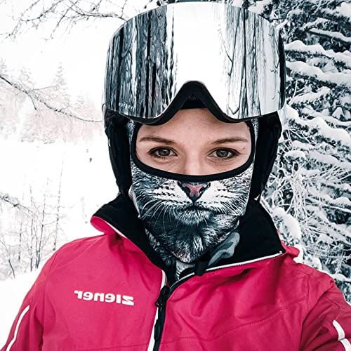 Image of Cat Balaclava,Dog Balaclava,Halloween Hat,Cute Full Face Hood Mask Animal Ski Mask for Hiking Riding Sports Outdoor