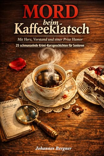 Mord beim Kaffeeklatsch – 25 schmunzelnde Krimi-Kurzgeschichten für Senioren: Mit Herz, Verstand und einer Prise Humor (Große Schrift & leicht verständlich)