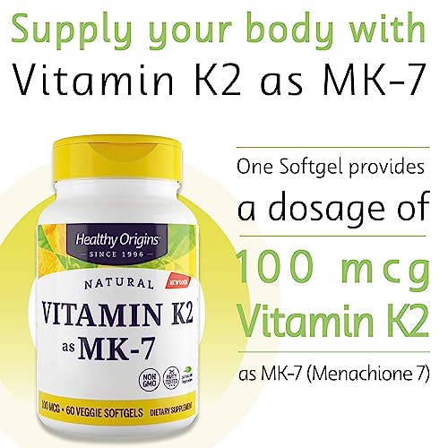 Healthy Origins, Vitamin K2 as MK-7, 100 mcg, 60 Vegetarian Softgels, High Strength, Gluten Free, SOYA Free, Non-GMO - Image 6