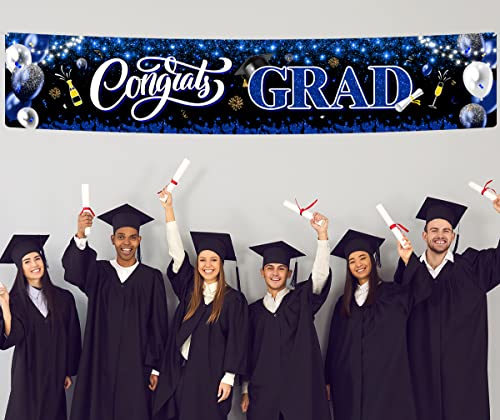 Image of 2026 Graduation Decorations-Congrats Grad Yard Sign Banner Decoration for Class of 2026 Graduation Party Supplies(Blue and Black)