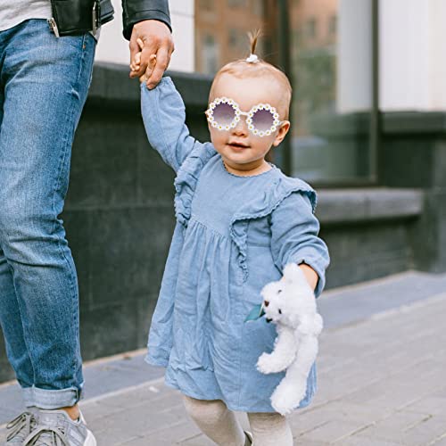 3 Packs Daisy Sunglasses Daisy Flower Shape Round Glasses Toddler Kids Girl Daisy Flower Round Anti-UV Sunglasses2