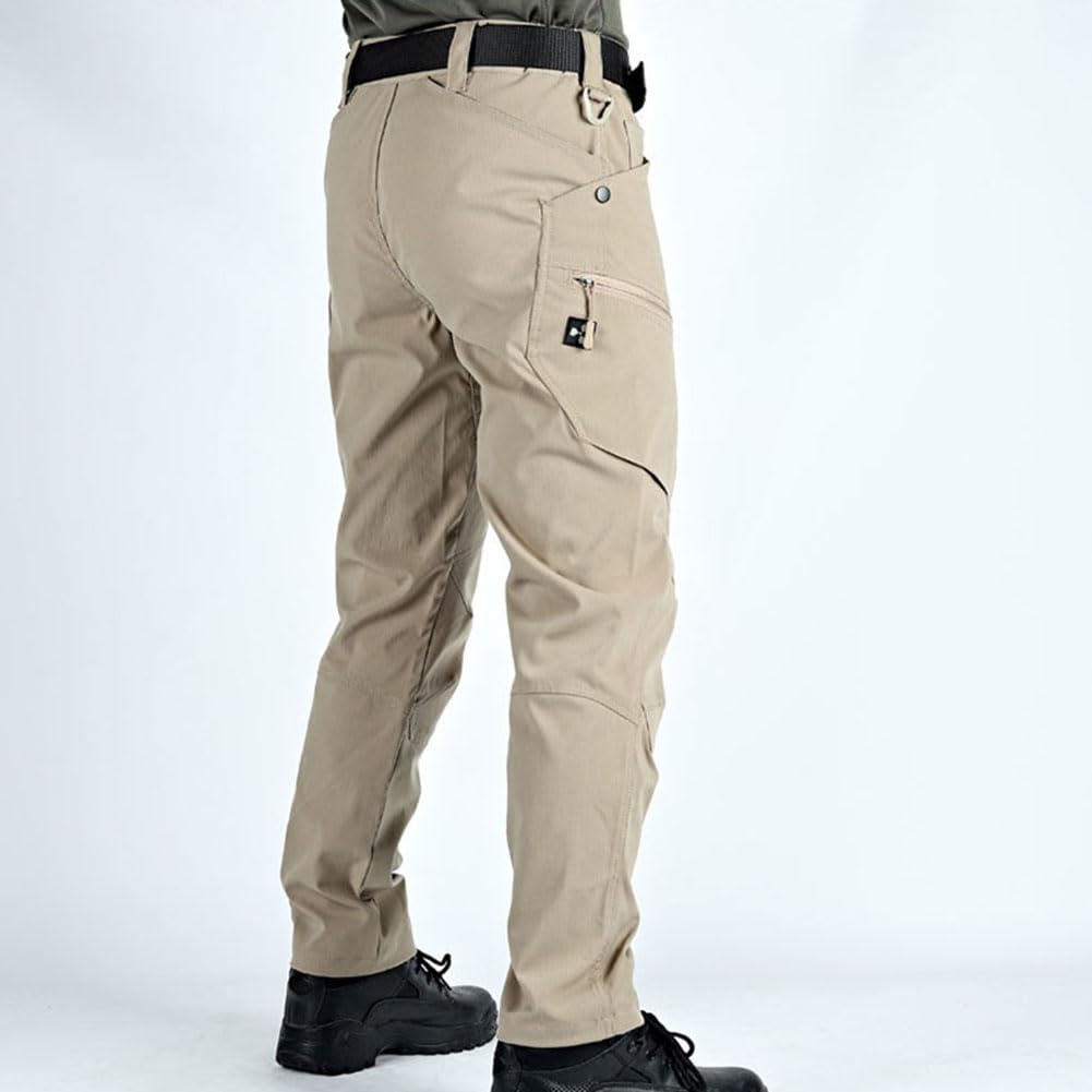 Pantalones Trekking Hombre Impermeable Pantalones de Trabajo Montaña Alpinismo Senderismo Táctico Pantalón Cargo Casuales con Multibolsillos(Sin cinturón)