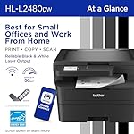 Brother HL-L2480DW Wireless Compact Monochrome Multi-Function Laser Printer with Copy and Scan, Duplex, Mobile, Black & White | Includes Refresh Subscription Trial(1), Amazon Dash Replenishment Ready - Image 2