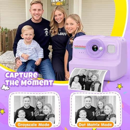 Image of Kids Camera Instant Print, 1080P HD Instant Print Camera for Kids with 3 Rolls Print Paper & 32GB Card, Selfie Digital Camera for Kid, Ideal Kid Toys Gifts for Boys & Girls Age 3-14 (CAM32)