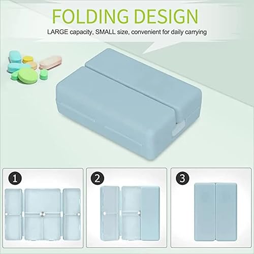 Miniatura 3 de Pastillero portátil con 7 compartimentos, organizador de píldoras plegable para viajes, pastillero diario portátil, farmacia de bolsillo con