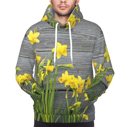 Sweat à capuche jonquilles pour homme pull à cordon réglable - 3