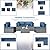 Shintenchi 5 Pieces Outdoor Patio Furniture Sets, Patio Sectional Sofa Couch, Gray PE Wicker Furniture Modular Patio Conversation Sets Patio Sofa with Washable Cushions & Table?Aegean Blue?