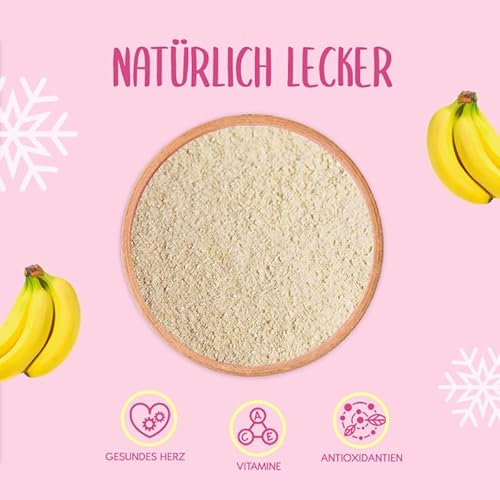 Gefriergetrocknetes Bananenpulver 100g - Gefriergetrocknete Früchte Pulver - Bananenpulver Gefriergetrocknet für Backen, Smoothies & Joghurt - 100% Natürliches Bananen Pulver ohne Zusätze