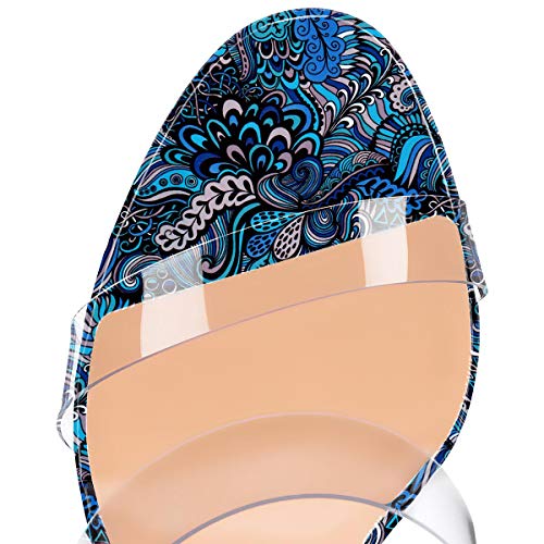 YODEKS Clear Slip On High Heels Sandals Sexy Open Toe Setiletto Heeled Shoes Double Straps High Heel Mules Slide Slipper 8cm Transparent Sandals3