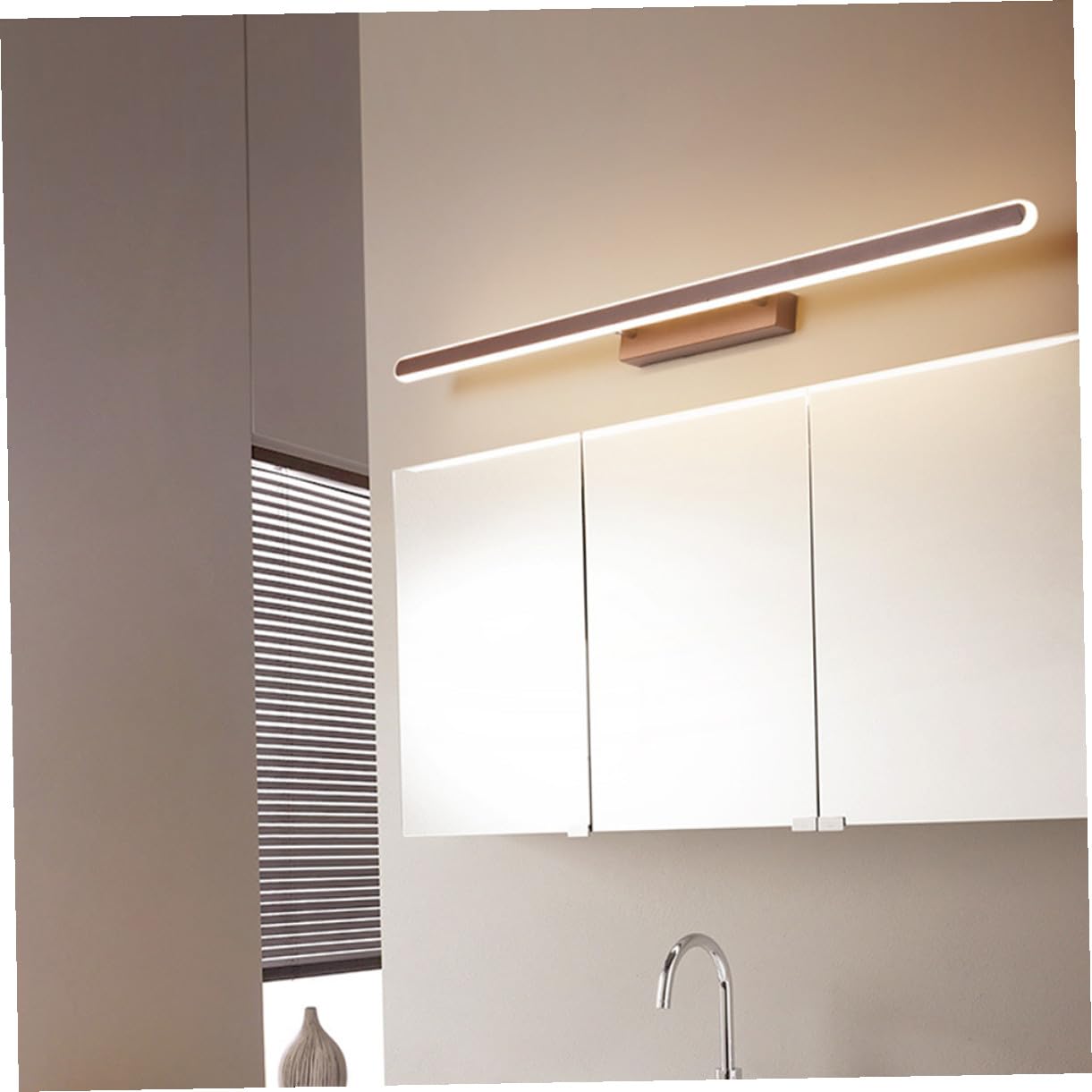 Lampada LED da Bagno in Alluminio Luce Uniforme Dimmerabile per Specchio, per Camera da Letto e Bagno, Design Moderno e Funzionale