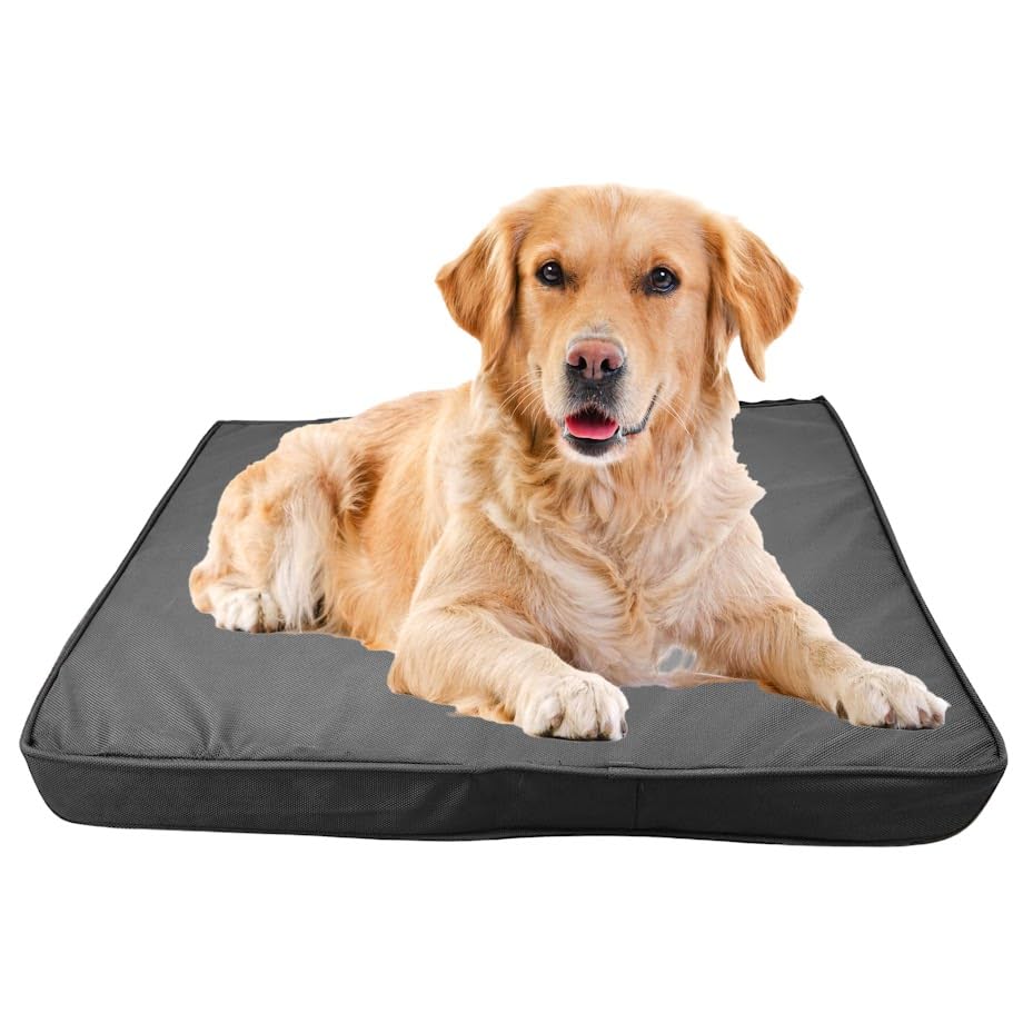 Up Dog® Waterproof Dog Bed - Orthopaedic Crate Mattress Dog Bed Non-Skid Flat Pet Bed for Dogs - Wipe Clean Hygiene Material - Grey - 30 x 21 x 4 inch (76 x 53 x 10cm)