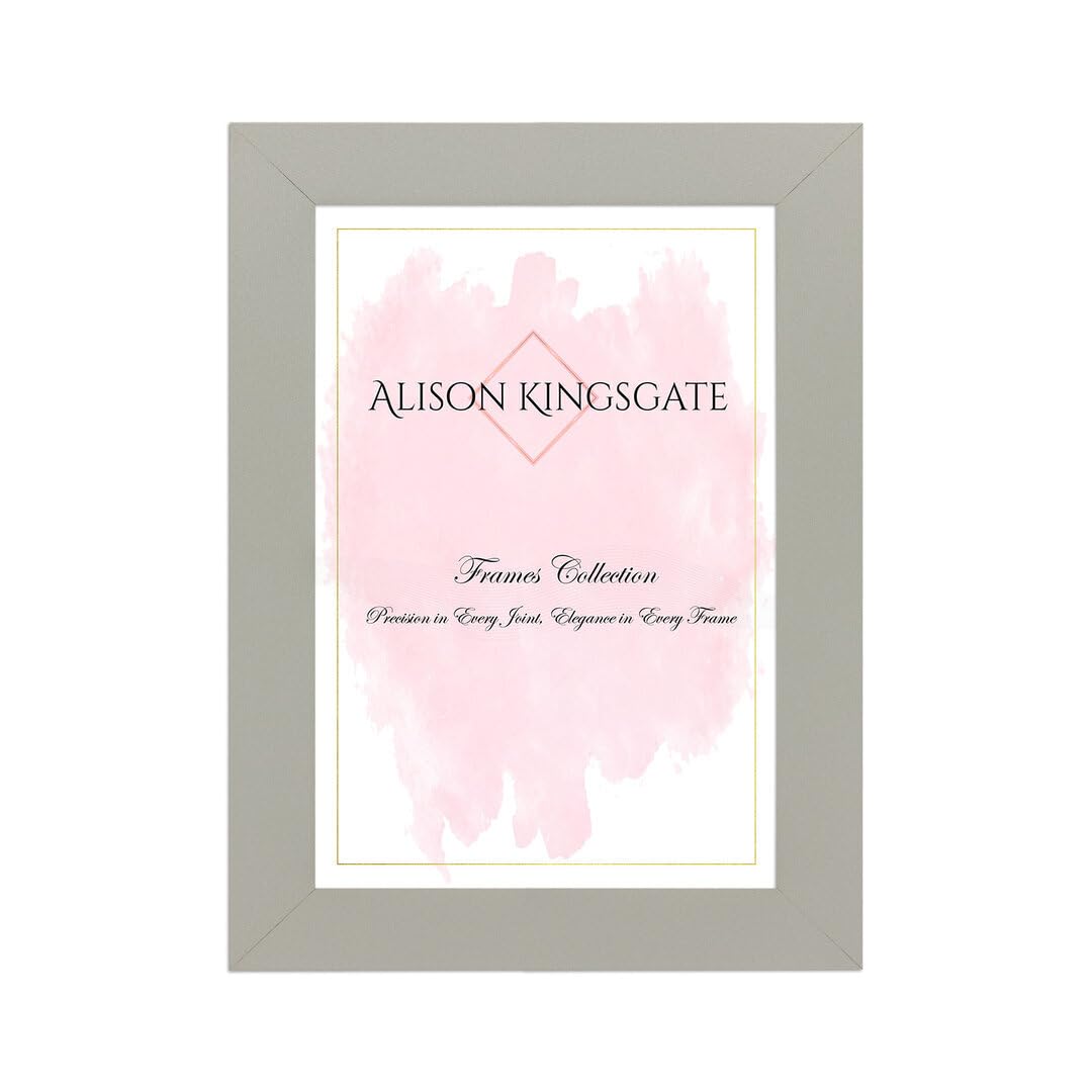Alison Kingsgate Modern A4 Light Grey- Picture Frame - Engineered Wood Photo Frame with Shatterproof Perspex Front - Ideal for Posters, Certificates & Artwork - Wall Mount or Tabletop Display โ image 1