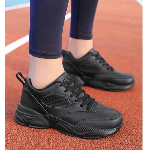 Non Slip Work Shoes for Women, Black Non Slip Sneakers for Women, Comfortable Lightweight Walking Shoes3
