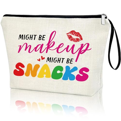 Creakraft Mother Day Gift Snack Bags, Funny Snack Pouch for Girls Trip Makeup Bag Gifts For Mom Women Girls Besties Best Friend BFF Sister Daughter Travel Vacation Cosmetic Bag Organizer Zipper