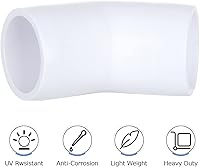 Vista 3 de DAJAVE Paquete de 30 accesorios de tubería de PVC de 1/2 pulgada y 45 grados, codo de PVC de ángulo recto de 2 vías, conectores de montaje