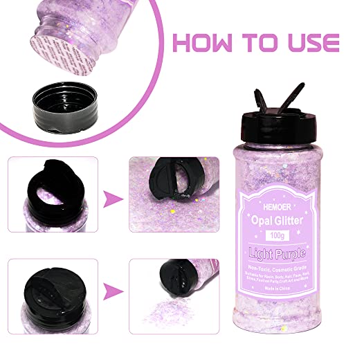 HEMOER Light Purple Opal Glitter 100g/3.5oz - Image 4