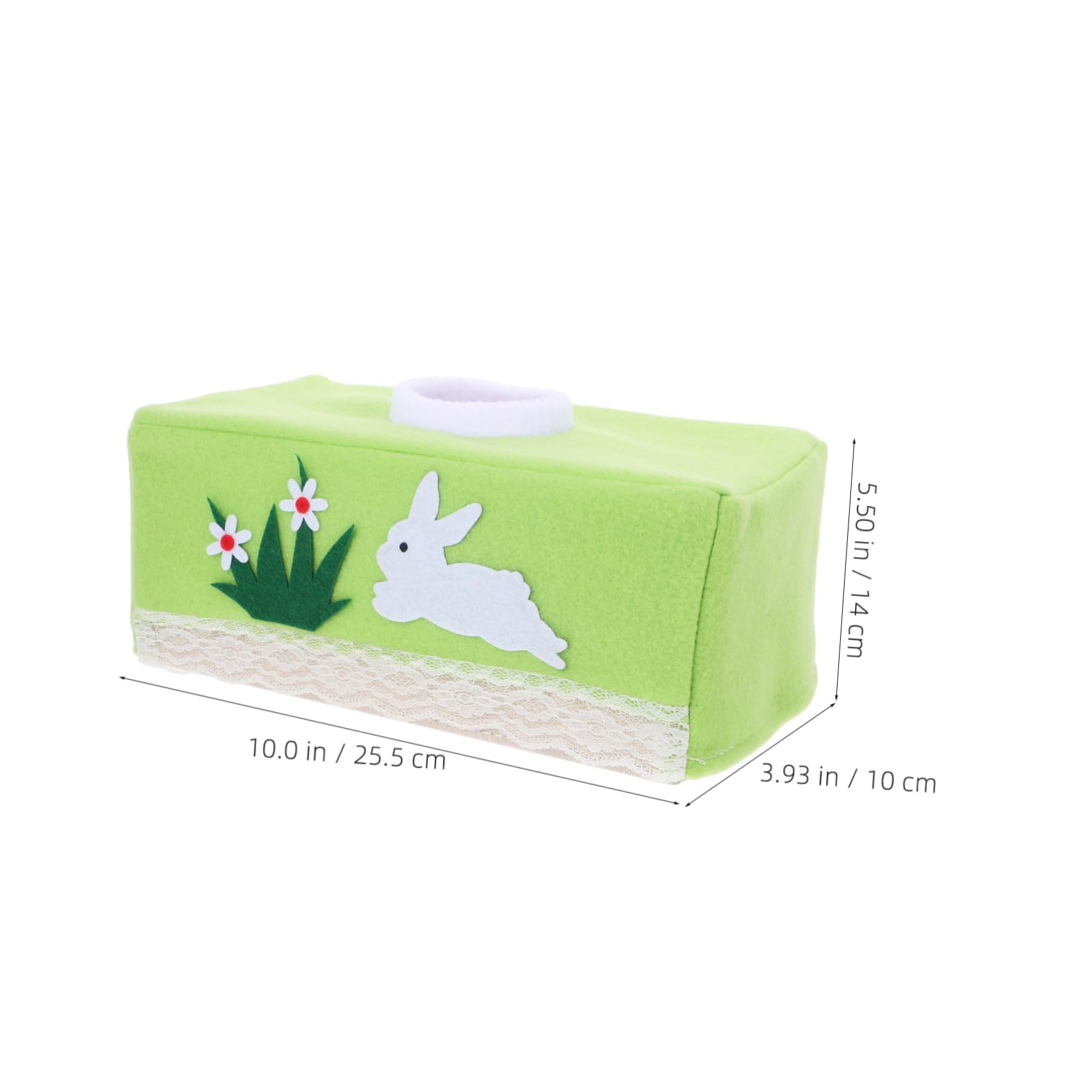 STOBAZA Box Tissue Box Set White Large Pastel Cute Modern Rectangle Tissues Shape Pink Square Tissue Dispenser Room Holder Bunny Linen Cover Brushed Cloth Green