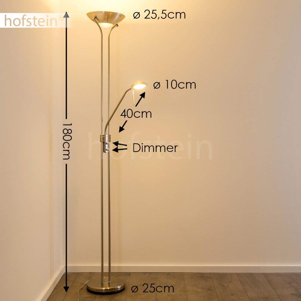 hofstein Lámpara de pie LED de metal Rom con brazo de lectura