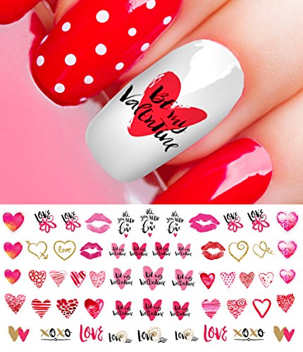 Valentine's Day Nail Art Heart Decals Set #3 Salon Quality!