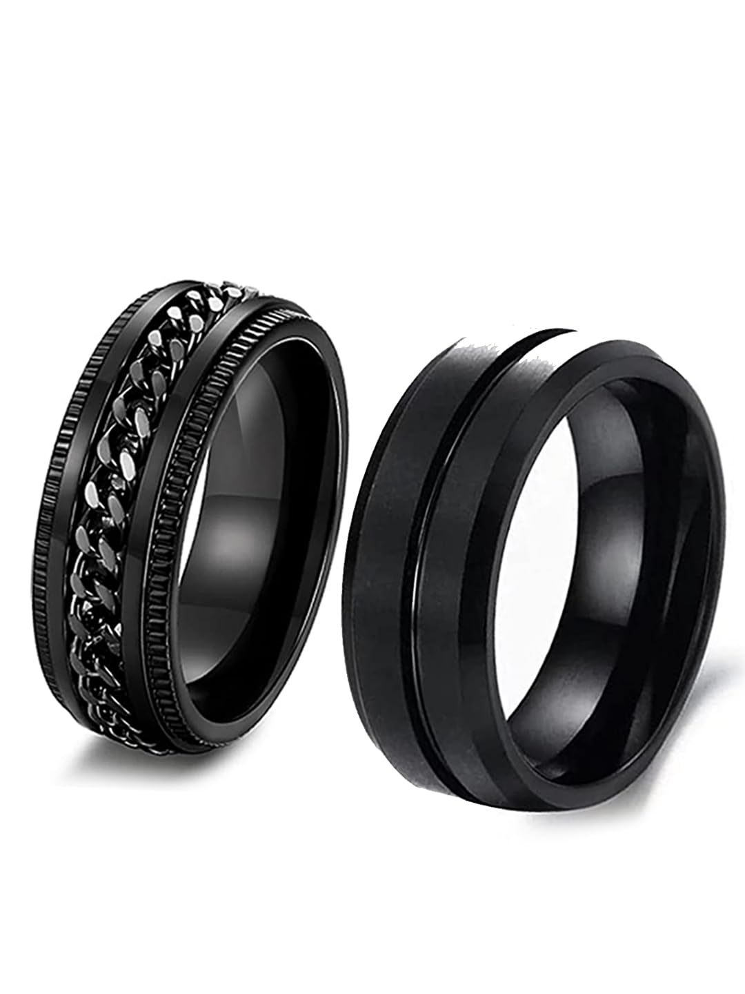 MEENAZ Silver Ring for Men Mens couples gents unisex Boys Boyfriend Friends Stainless Steel thumb Band Stylish adjustable proposal Couple Platinum combo Valentine Anniversary 2 Finger RINGS 281_19 (B0C9YCBH9D) Amazon Price History, Amazon Price Tracker