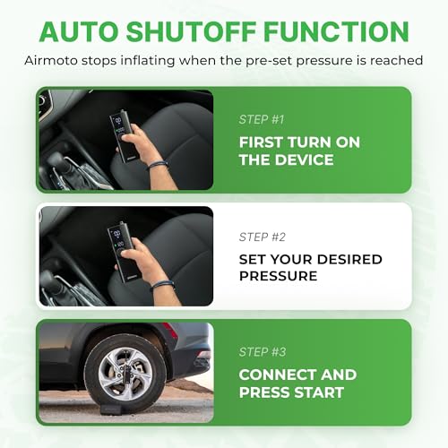 Airmoto Tire Inflator Portable Air Compressor Air Pump for Car Tires 3-Pack view 7