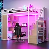KecDuey Cama de metal, armario de almacenamiento grande