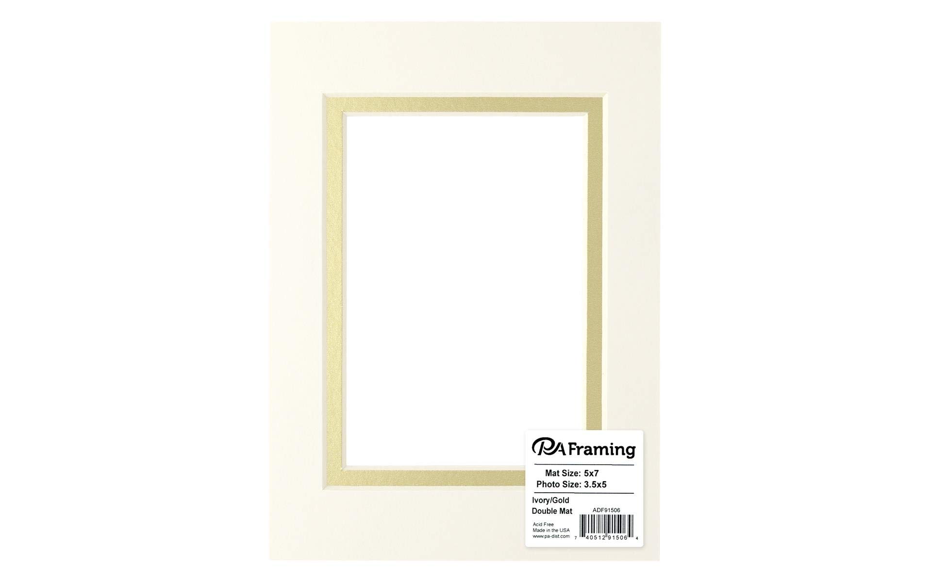 ADF Mat Dbl 5x7/3.5x5 CrmCore Ivory/Gold