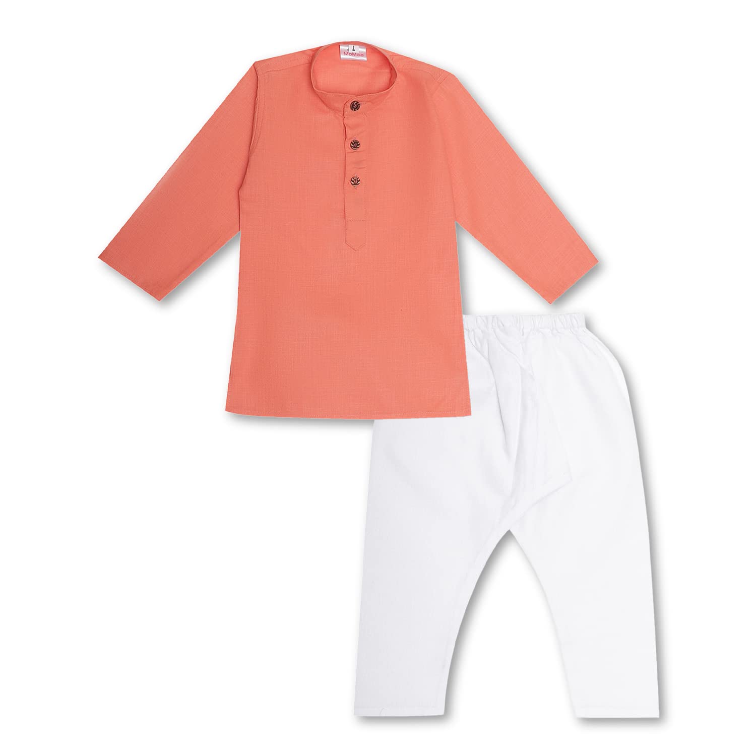 MOMaa Kids Ethnic Wear Plain Solid Cotton kurta Pyjama Set for Boys & Baby Boys
